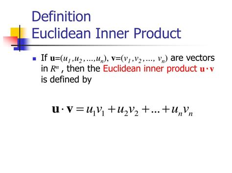 Ppt Chapter 4 Euclidean Vector Spaces Powerpoint Presentation Free