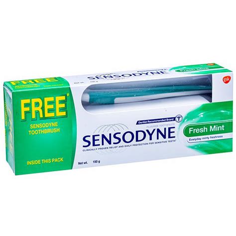 Sensodyne Fresh Mint Toothpaste 150 Gm With Free Toothbrush Oral Care