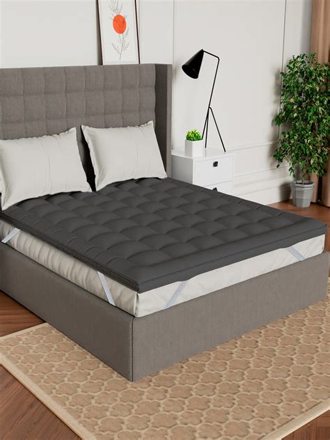 Buy AVI Black 500 GSM Single Bed Mattress Topper - Mattress Protector ...