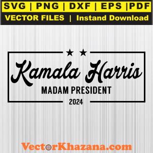 Kamala Harris Madam President Black Svg Kamala Haris Png