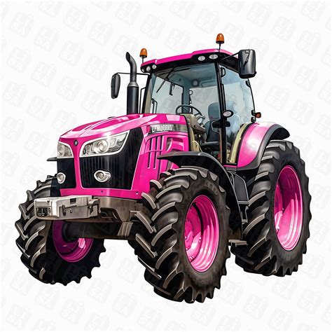 Pink Tractor Sublimation Design Pink Construction Png Truck Clipart Png