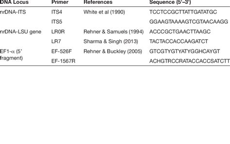 The Oligonucleotide Primers Used In Pcr Amplification And Sequencing Of