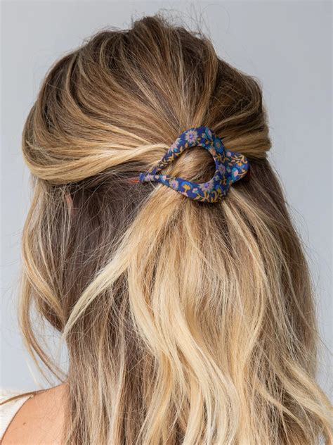 Floral Fabric Boho Hair Clip Indigo Natural Life