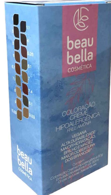 Coloração Hipoalergenica sem Amônia Beau Bella Kit 7 4 Louro Medio