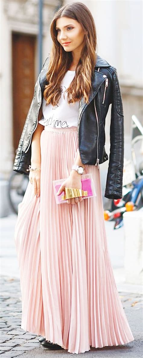 From Runway To Realway Pink Pleated Skirt Maxi Skirt Outfits