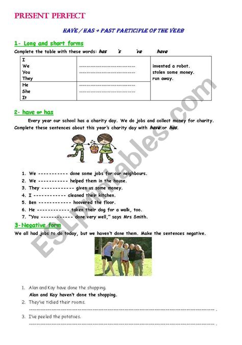 Present Perfect Esl Worksheet By Houba