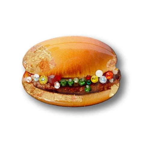 Hamburguer Resin Paper Brooch Italian Contemporary Jewellery Brooches