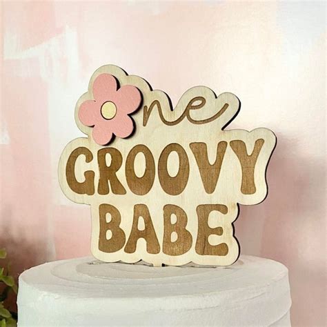 One Groovy Babe Cake Topper Etsy