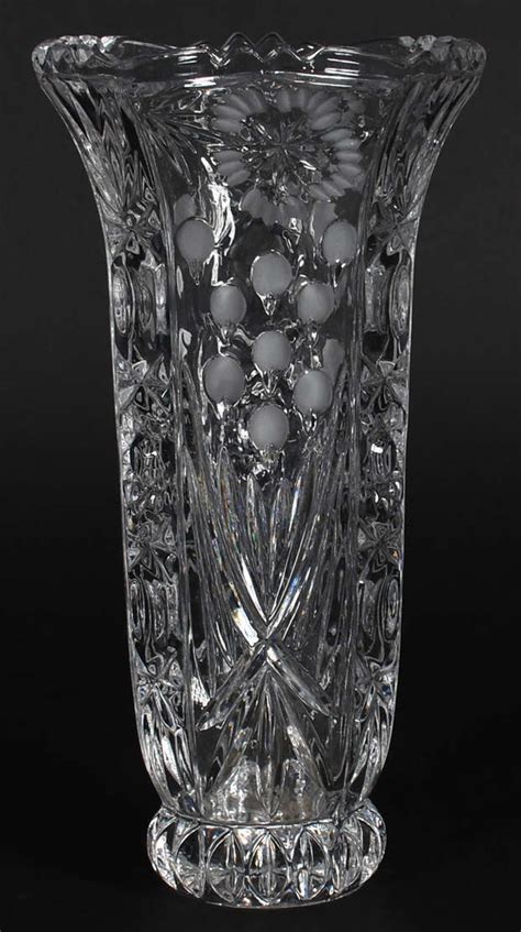 Vaso De Cristal Europeu Detalhes Foscos Galeria Alphaville