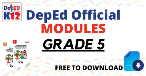 Deped Official Modules For Grade 5 Deped Click