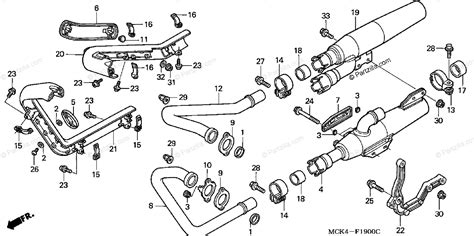 Honda Motorcycle 2004 Oem Parts Diagram For Muffler