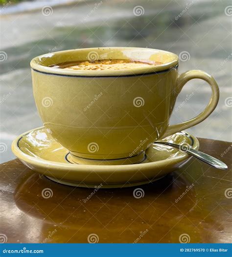 Egg Coffee on Street of Hanoi Old Quarters Vietnam. Stock Photo - Image