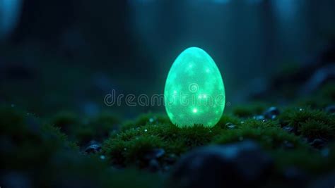 Bioluminescent Easter Egg Mockup – Nature Sci-Fi Stock Illustration ...