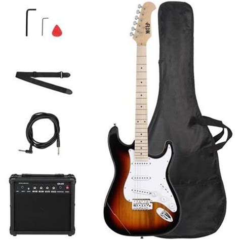 Pack Guitare électrique avec Ampli de 20 W Housse Sangle Câble et