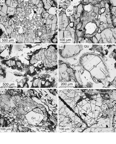 Photomicrographs Showing The Textural Relationships Of Major Phases In