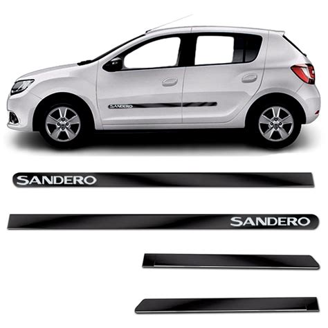 Kit Largo De Friso Preto Lateral Sandero 4 Portas Shekparts