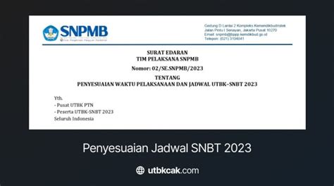 Baru Penyesuaian Waktu Pelaksanaan Dan Jadwal Utbk Snbt 2023 Utbk Cak