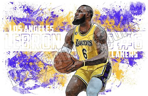 Lebron James Los Angeles Lakers Poster Wall Art Printable Man Cave