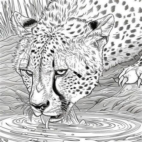 Dive Into Cheetah Coloring Page Artistic Joy In Coloring Pages