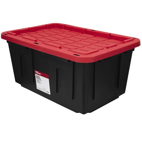 Hyper Tough 27 Gallon Snap Lid Plastic Storage Bin Container Black