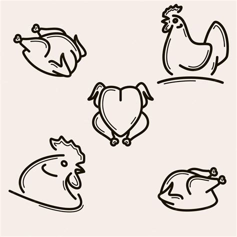 Premium Vector | Chicken meat set. collection icon chicken meat. vector