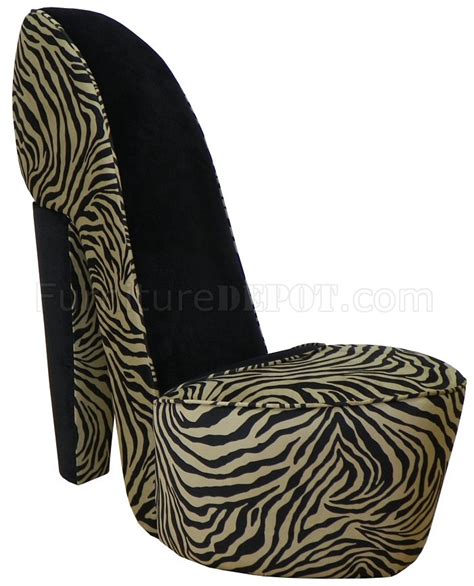 Zambia Coffee Fabric Modern High Heel Shoe Chair