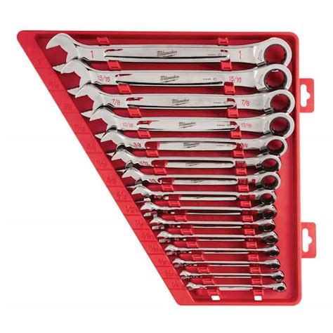 Milwaukee Sae Ratcheting Combination Wrench Set Piece