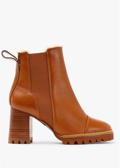 Mallory Tan Leather Shearling Lined Chelsea Boots Women From Daniel Footwear Uk