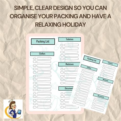 Travel Packing List Printable Instant Download, Vacation Planning ...