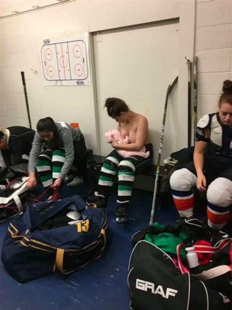 Hockey Player Breastfeeding In The Locker Room Before The Game Is Empowering And Important