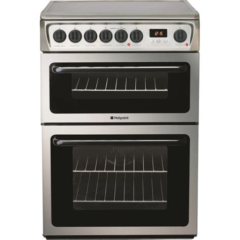 Hotpoint 60cm Double Oven Electric Cooker Stainless Steel Hae60x Appliances Direct