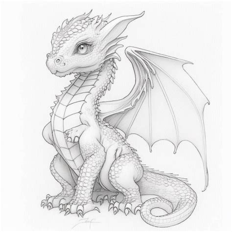 full body dragon drawing - Print now for free | Drawing Ideas Easy