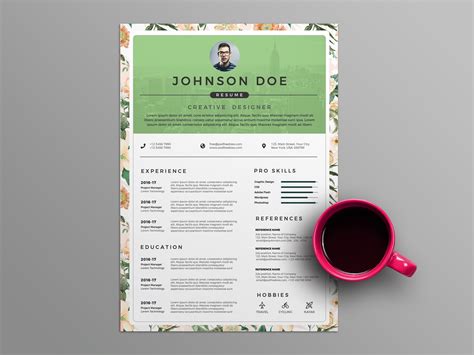 Free Floral CV/Resume Template