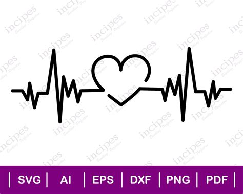 Heart Beat Svg Ekg Svg Heartbeat Clipart Vector Cut Files Etsy