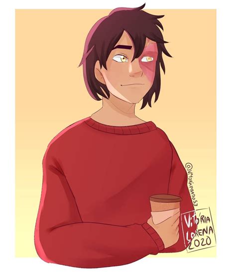 A Man In A Red Sweater Holding A Coffee Cup