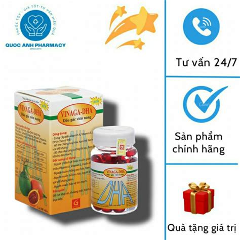 Chính Hãng Dầu Gấc Vinaga Dha Chống Oxy Hóa Tăng Cường Thị Lực Chai