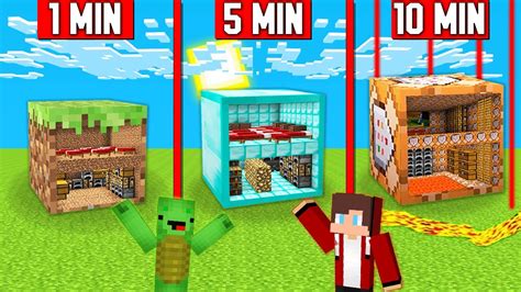 Jj And Mikey House In Block Build Challenge In Minecraft Maizen Mizen Mazien Mikey Noob Vs Pro