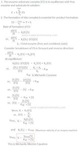 Derivation Of The Michaelis Menten Equation Maxbrain Chemistry