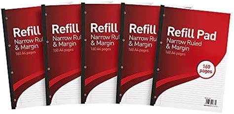 Cambridge Lined Paper A4 Refill Pad Narrow Ruled 160 Pages Pack Of 5