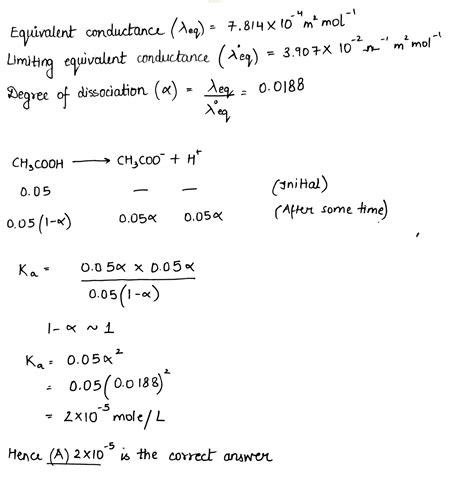 Calculate Ka Of Acetic Acid If Its M Solution Has Molar