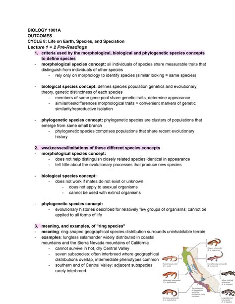 Biology 1001A Cycle 8 Outcomes BIOLOGY 1001A OUTCOMES CYCLE 8 Life