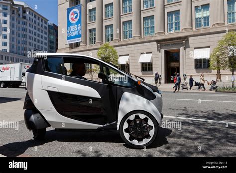 Toyota I Road Concept Car 3 Wheeled EV On Road Washington DC USA