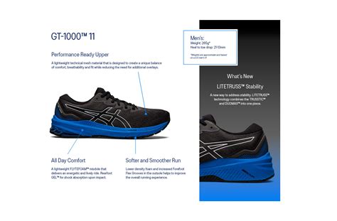 Gt 1000 11 Men Blackelectric Blue Mens Running Shoes Asics