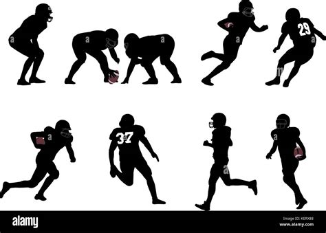 american football silhouettes - vector Stock Vector Image & Art - Alamy