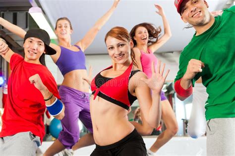 Fitness - Zumba Dance Workout in Gym Stock Photo - Image of training ...