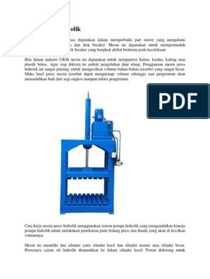 Detail Desain Mesin Press Hidrolik Koleksi Nomer