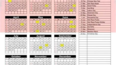 Indonesia Calendar With Public Holidays Printable Word Searches