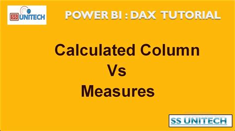 1 Measures Vs Calculated Columns In DAX And Power BI Dax Tutorial