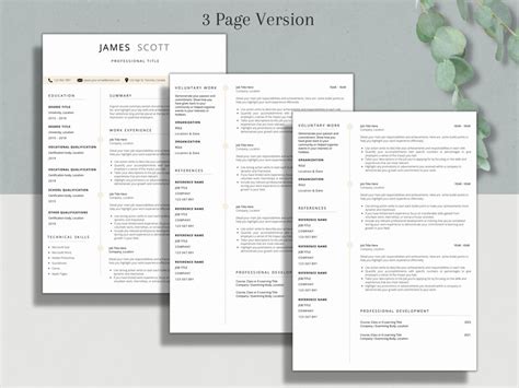 Professional Resume Template Without Photo Cv Template Resume Template Canva Cover Letter And