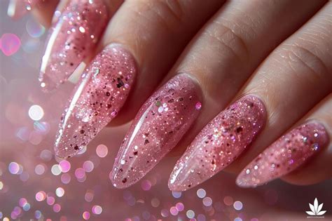 Premium Photo Elegant Pink Glitter Nail Art With Sparkling Background